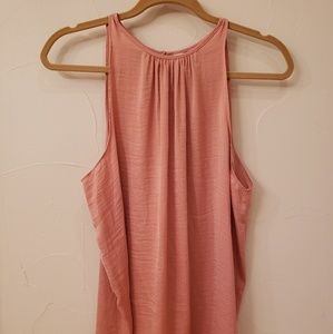Loose-fit blush pink satiny tank